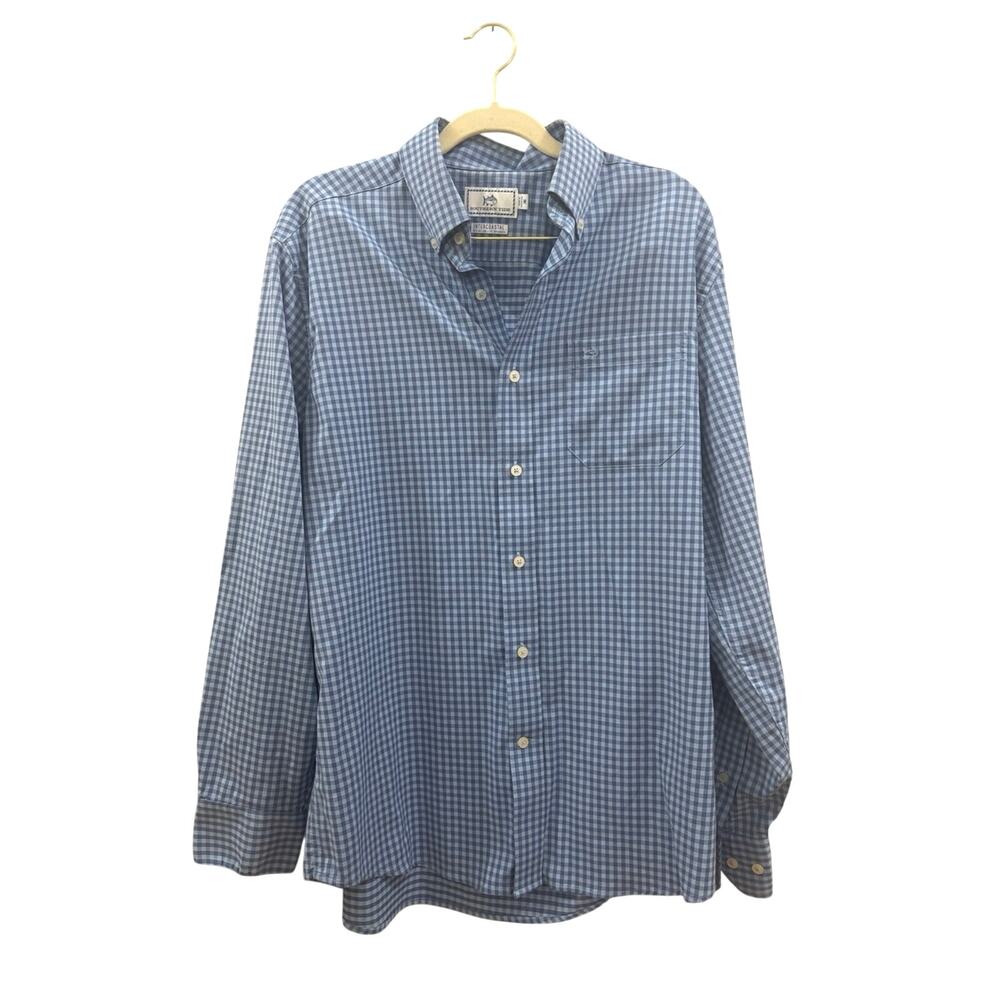 Southern Tide Light Blue Gingham Button-Down Shirt